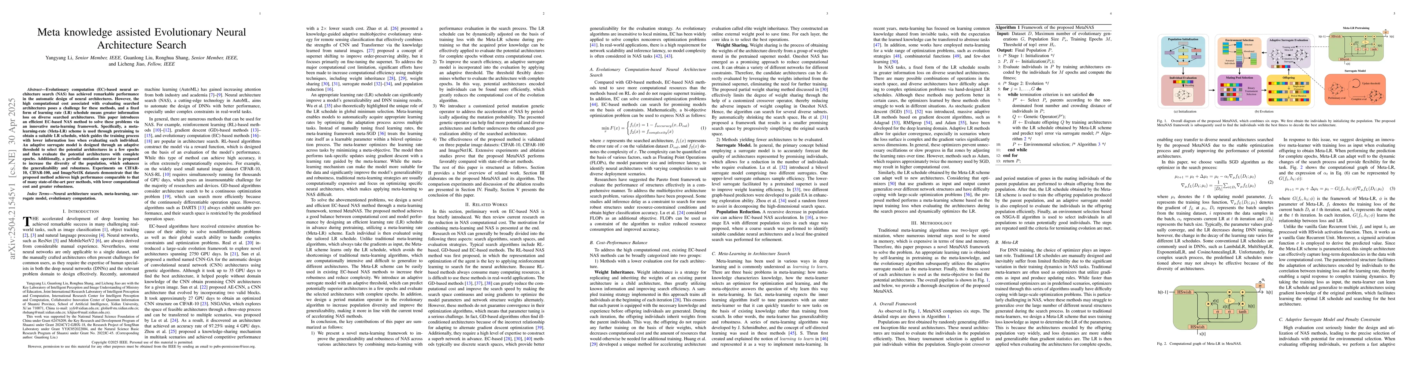 Thumbnail for Meta knowledge assisted Evolutionary Neural Architecture Search