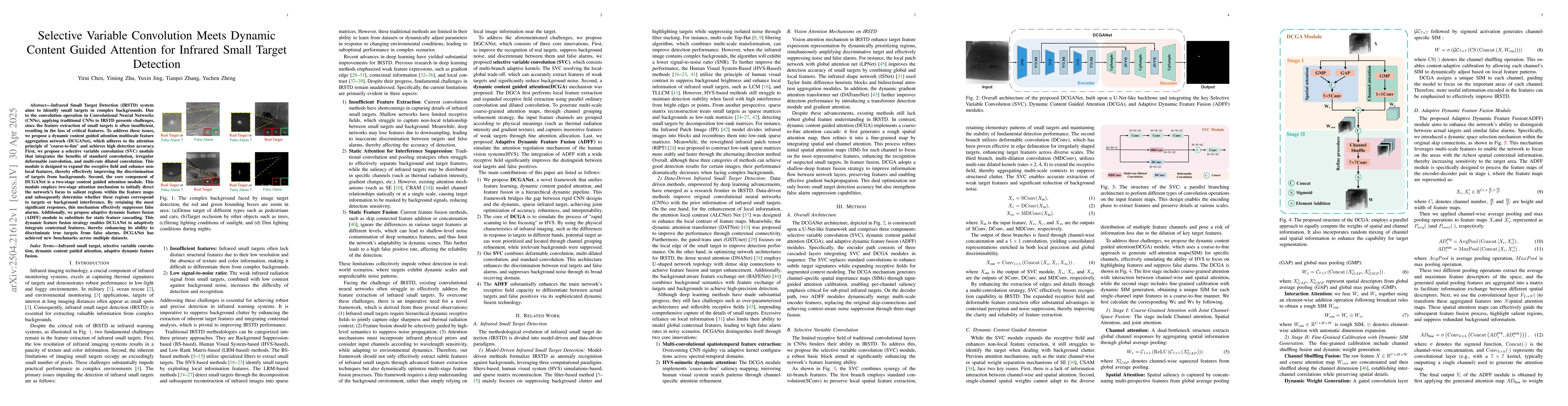 Thumbnail for Selective Variable Convolution Meets Dynamic Content Guided Attention
  for Infrared Small Target Detection