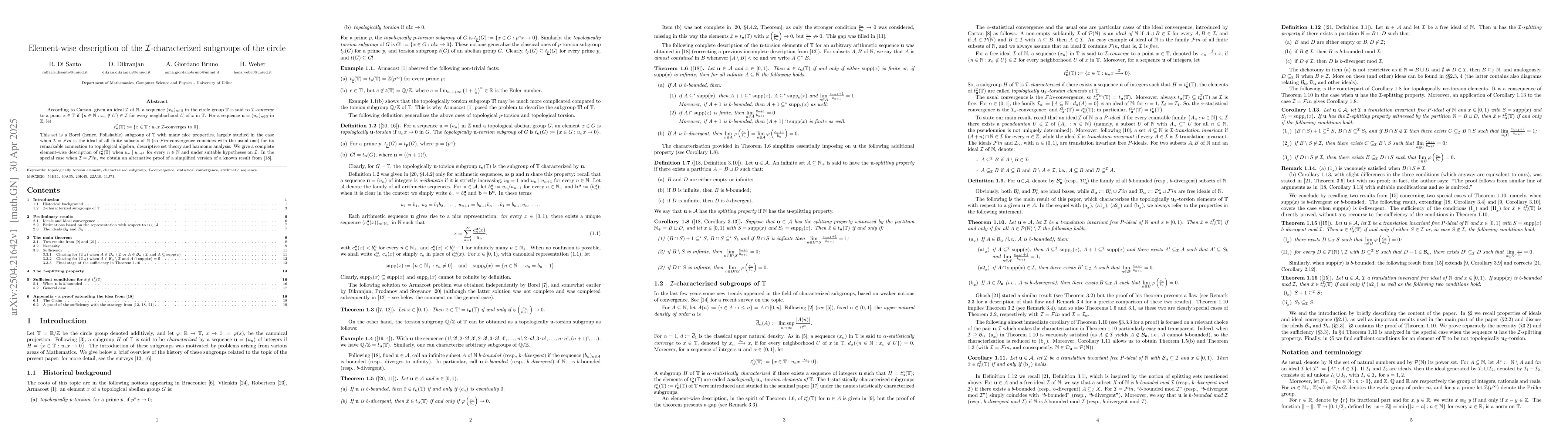 Thumbnail for Element-wise description of the $\mathcal I$-characterized subgroups of
  the circle