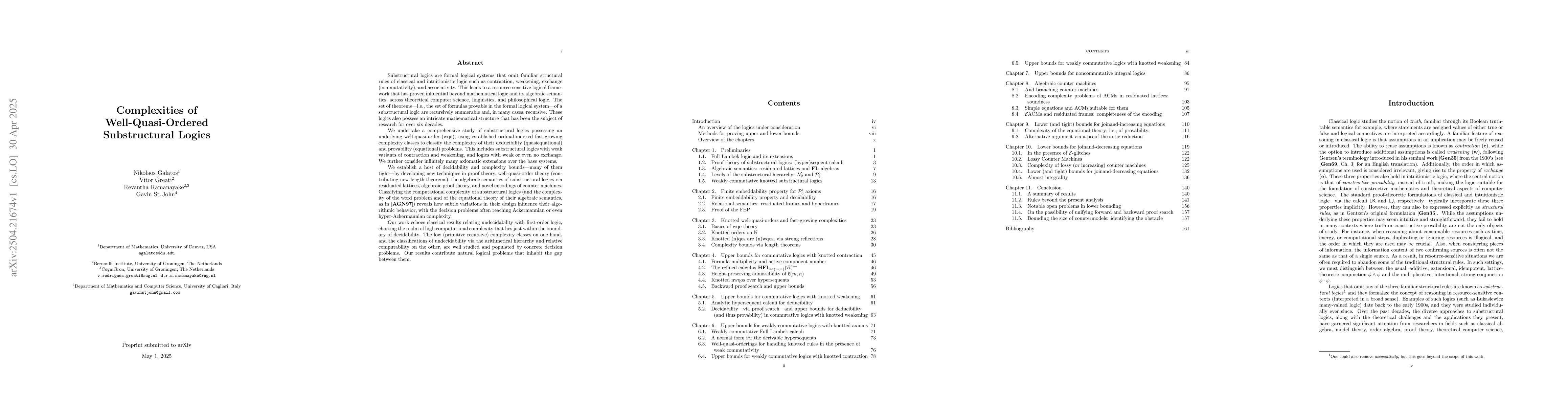 Thumbnail for Complexities of Well-Quasi-Ordered Substructural Logics