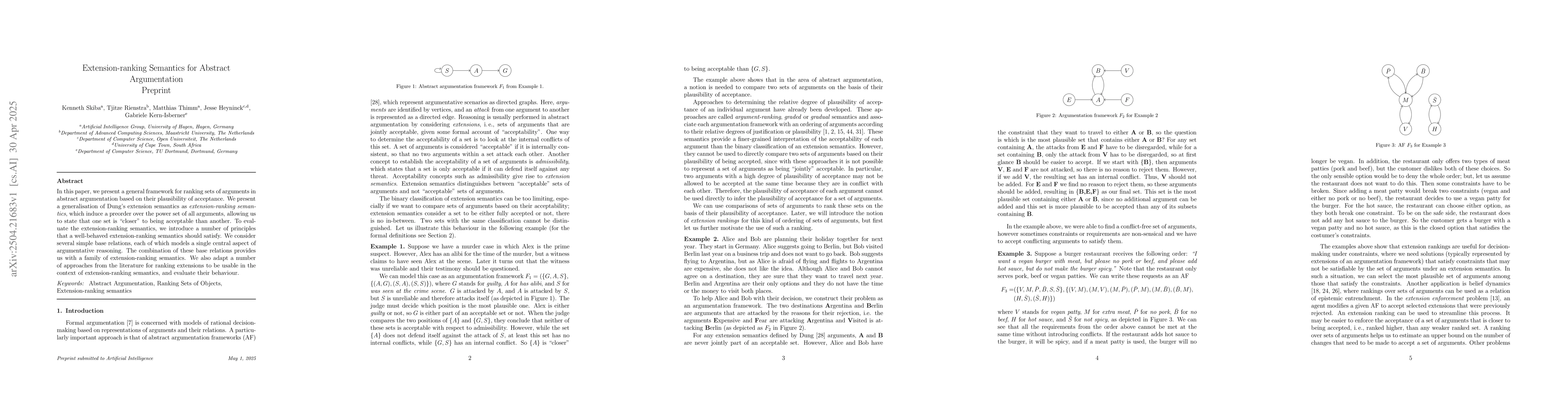 Thumbnail for Extension-ranking Semantics for Abstract Argumentation Preprint