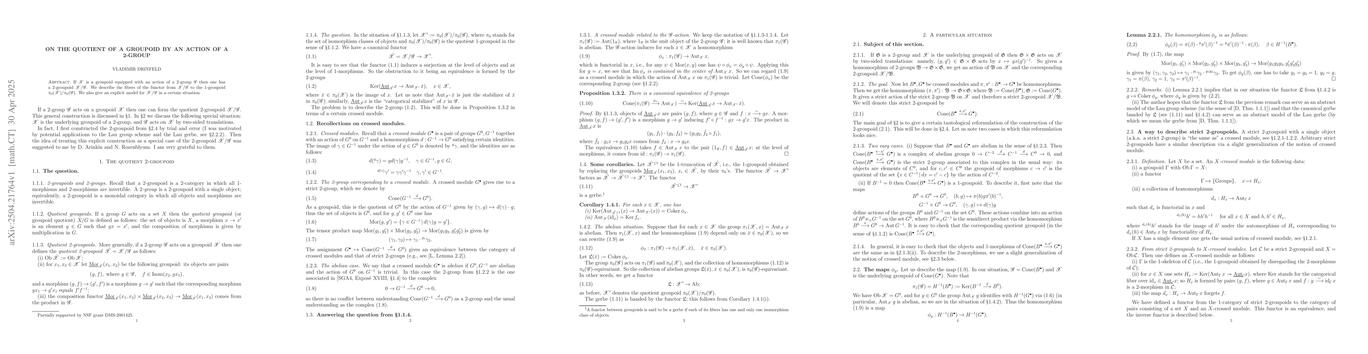 Thumbnail for On the quotient of a groupoid by an action of a 2-group