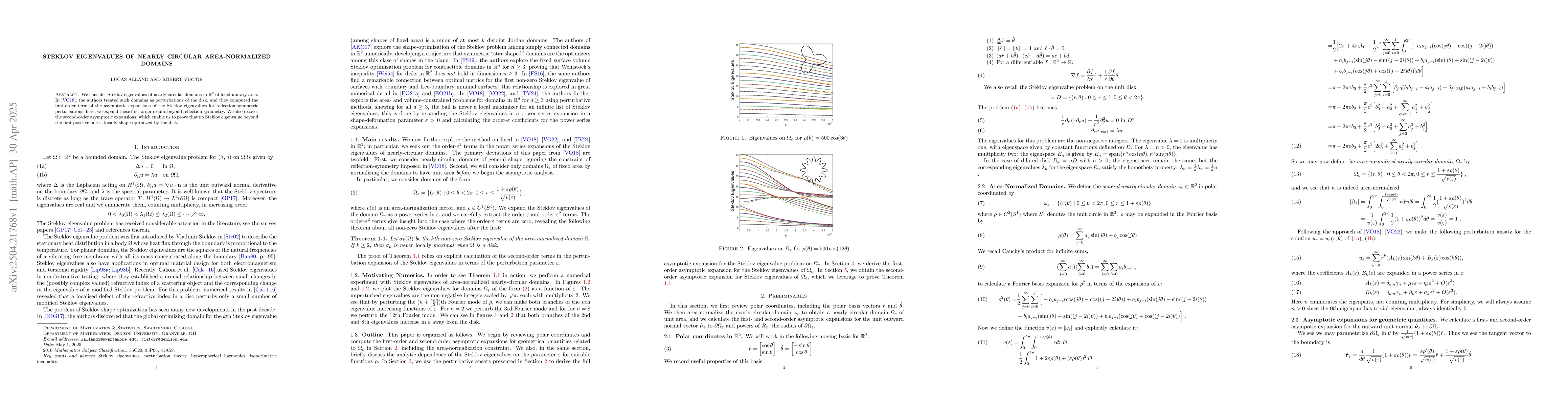 Thumbnail for Steklov eigenvalues of nearly circular area-normalized domains