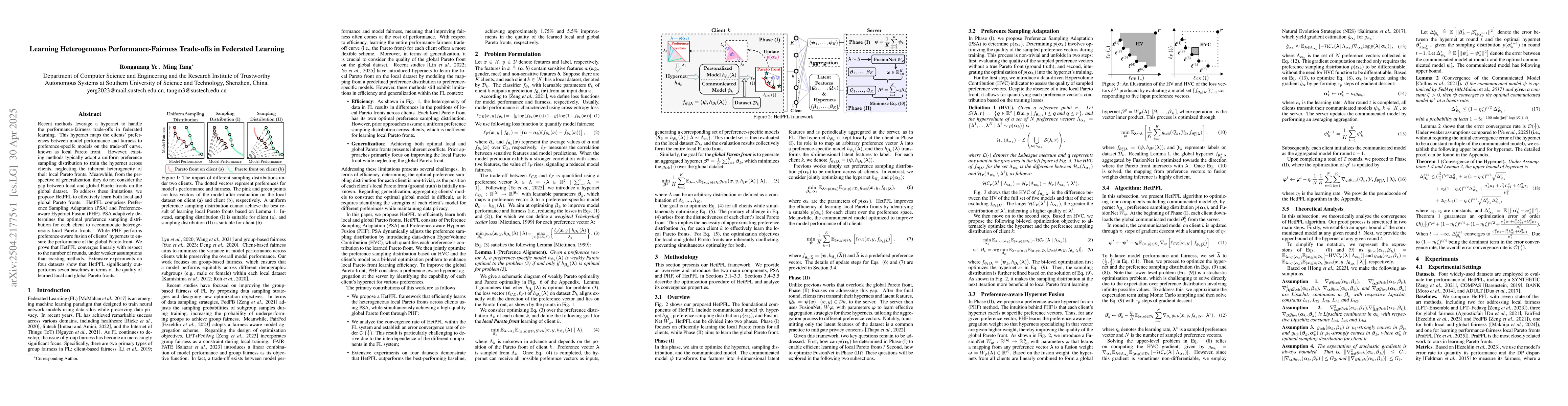 Thumbnail for Learning Heterogeneous Performance-Fairness Trade-offs in Federated
  Learning