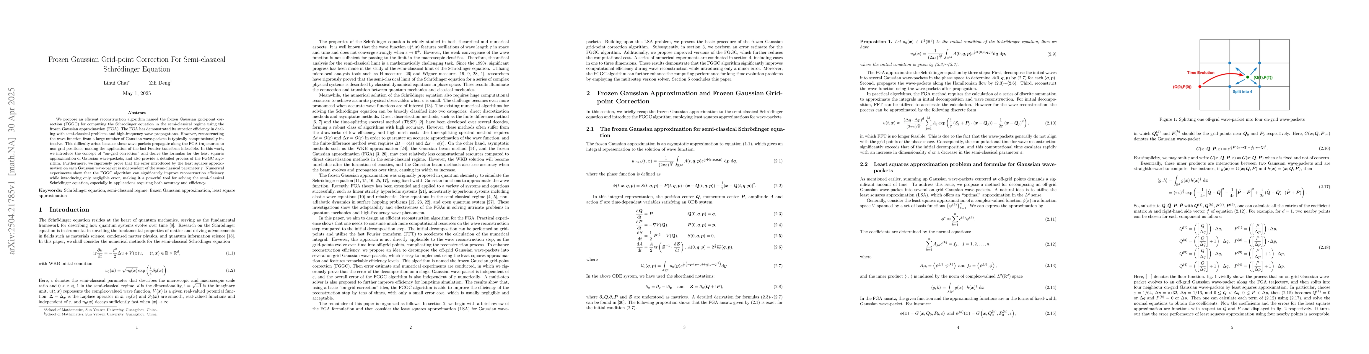 Thumbnail for Frozen Gaussian Grid-point Correction For Semi-classical Schrödinger
  Equation