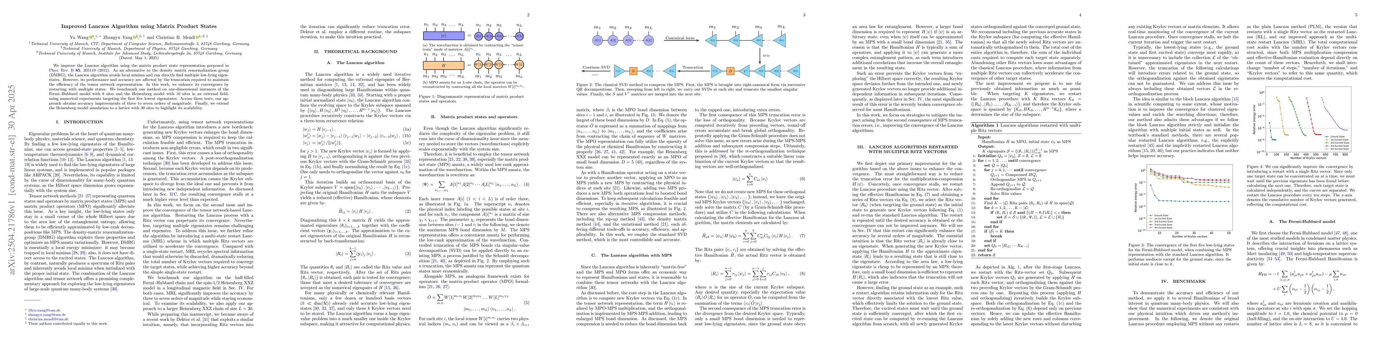 Thumbnail for Improved Lanczos Algorithm using Matrix Product States