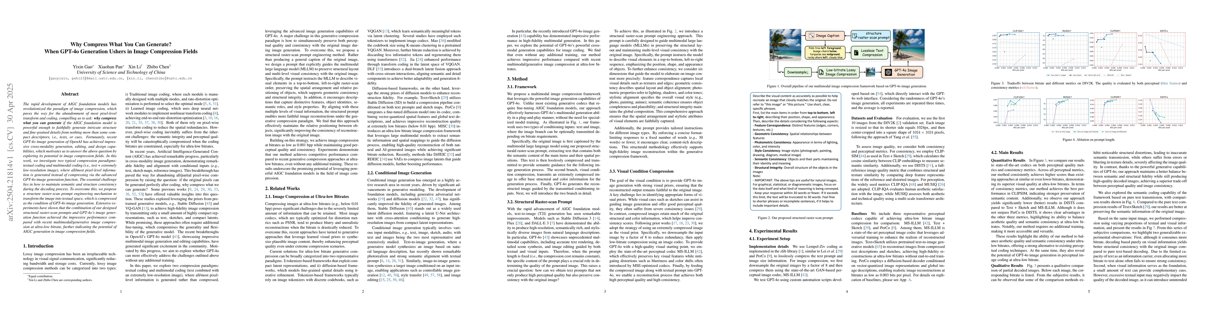 Thumbnail for Why Compress What You Can Generate? When GPT-4o Generation Ushers in
  Image Compression Fields