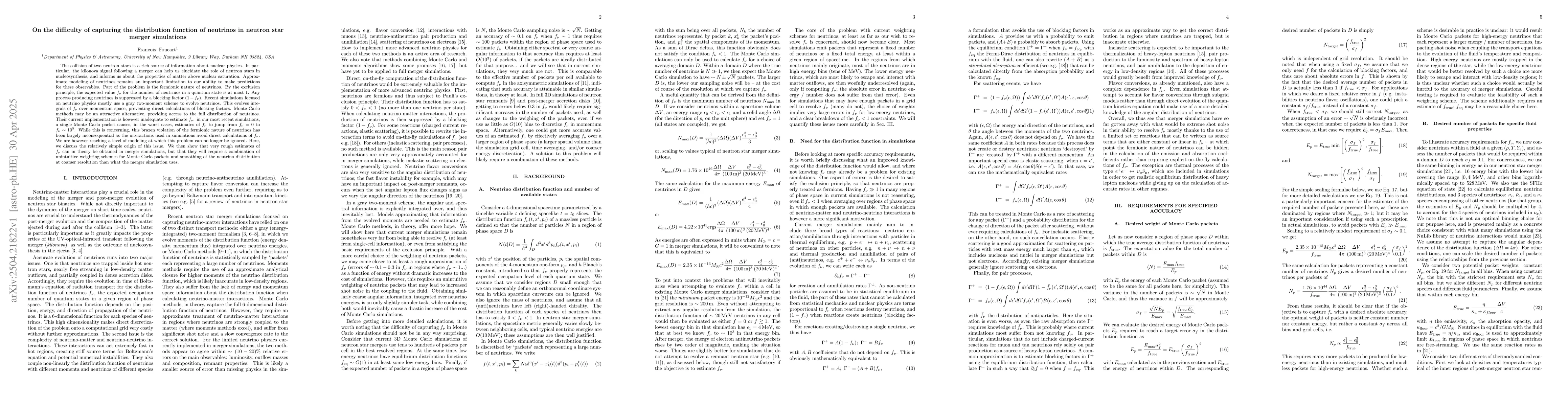 Thumbnail for On the difficulty of capturing the distribution function of neutrinos in
  neutron star merger simulations