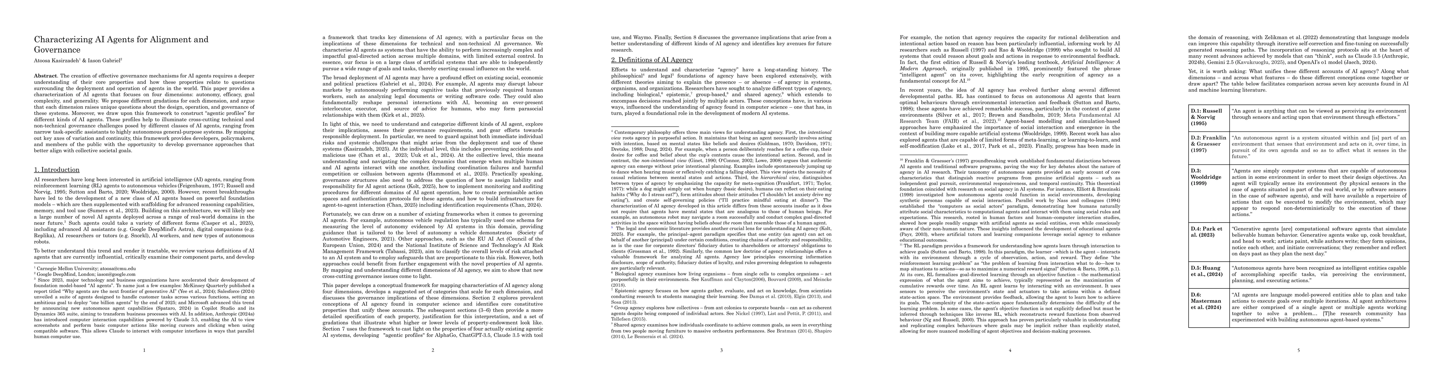 Thumbnail for Characterizing AI Agents for Alignment and Governance