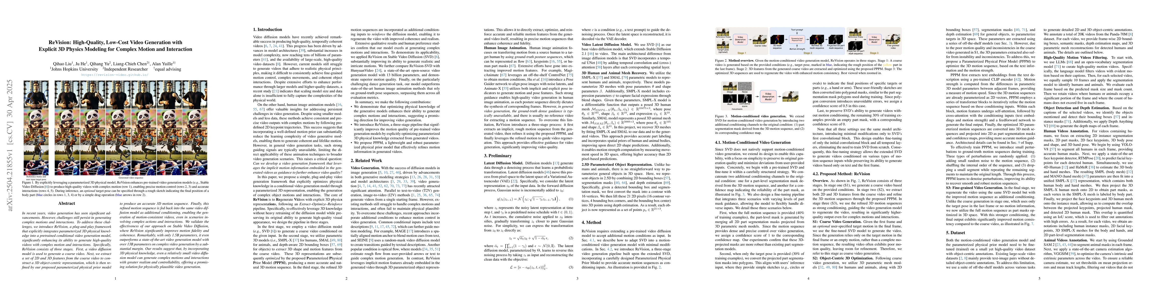 Thumbnail for ReVision: High-Quality, Low-Cost Video Generation with Explicit 3D
  Physics Modeling for Complex Motion and Interaction
