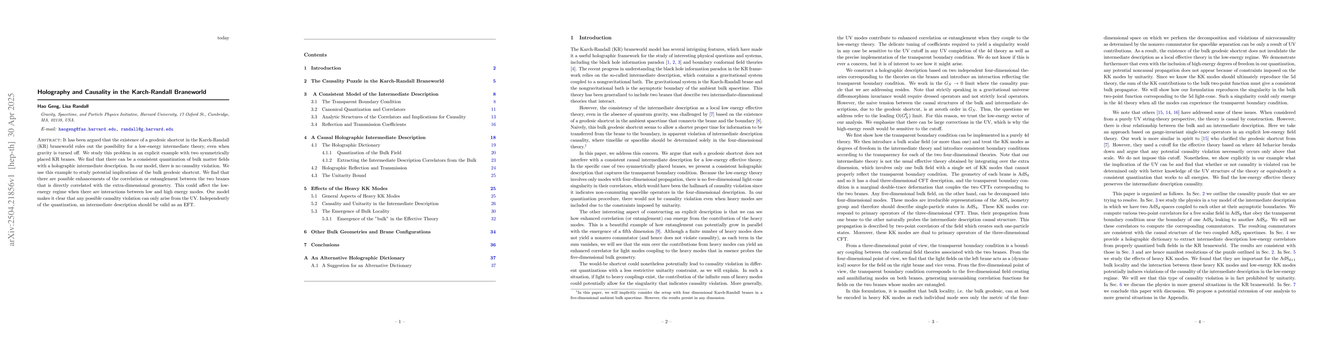 Thumbnail for Holography and Causality in the Karch-Randall Braneworld
