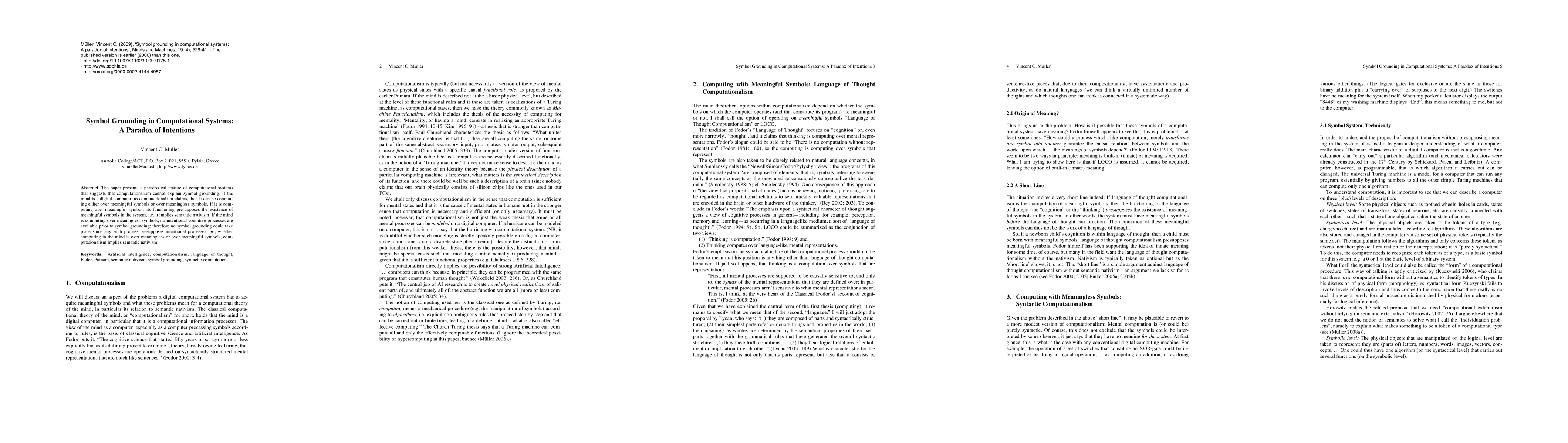 Thumbnail for Symbol grounding in computational systems: A paradox of intentions