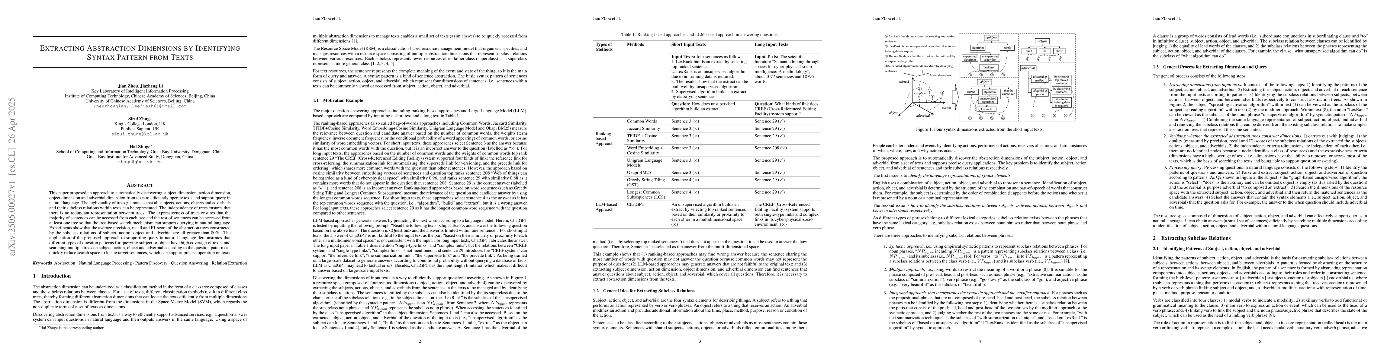 Thumbnail for Extracting Abstraction Dimensions by Identifying Syntax Pattern from
  Texts