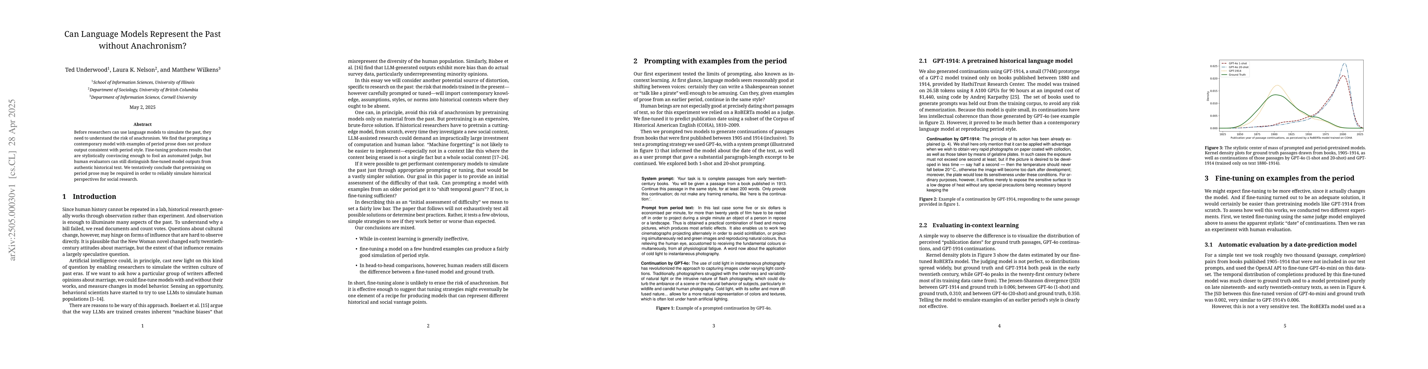 Thumbnail for Can Language Models Represent the Past without Anachronism?
