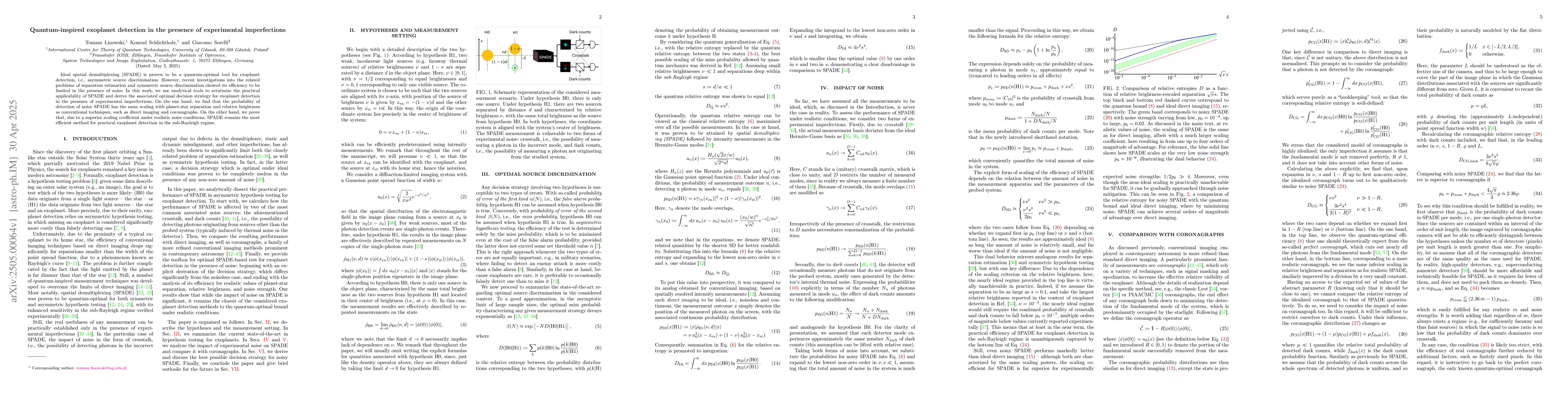 Thumbnail for Quantum-inspired exoplanet detection in the presence of experimental
  imperfections