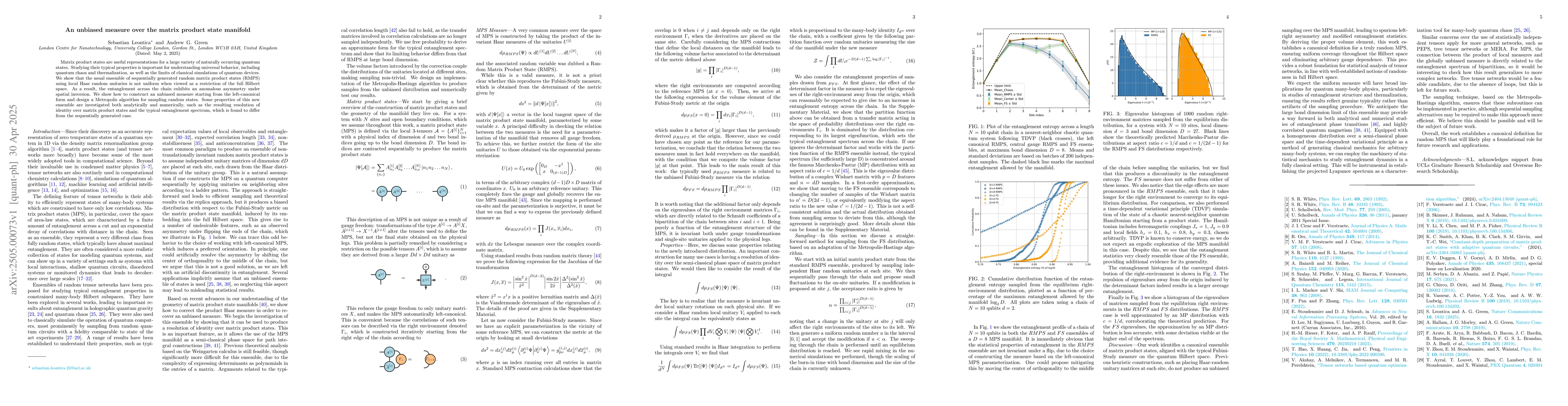 Thumbnail for An unbiased measure over the matrix product state manifold