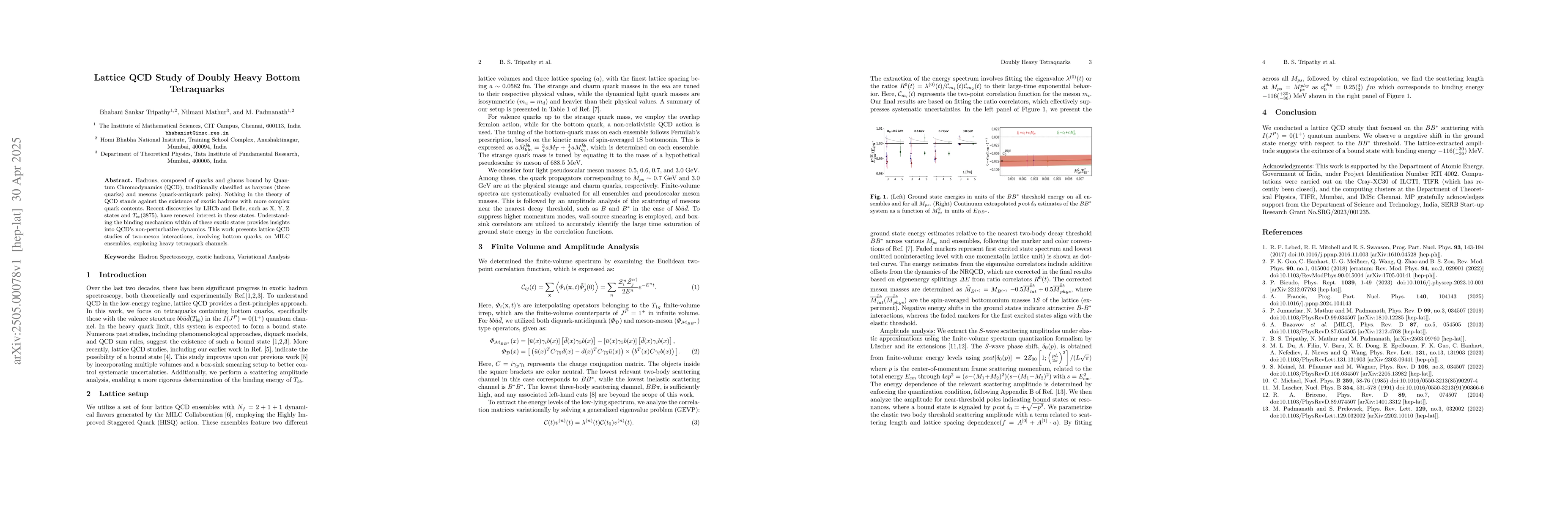 Thumbnail for Lattice QCD Study of Doubly Heavy Bottom Tetraquarks