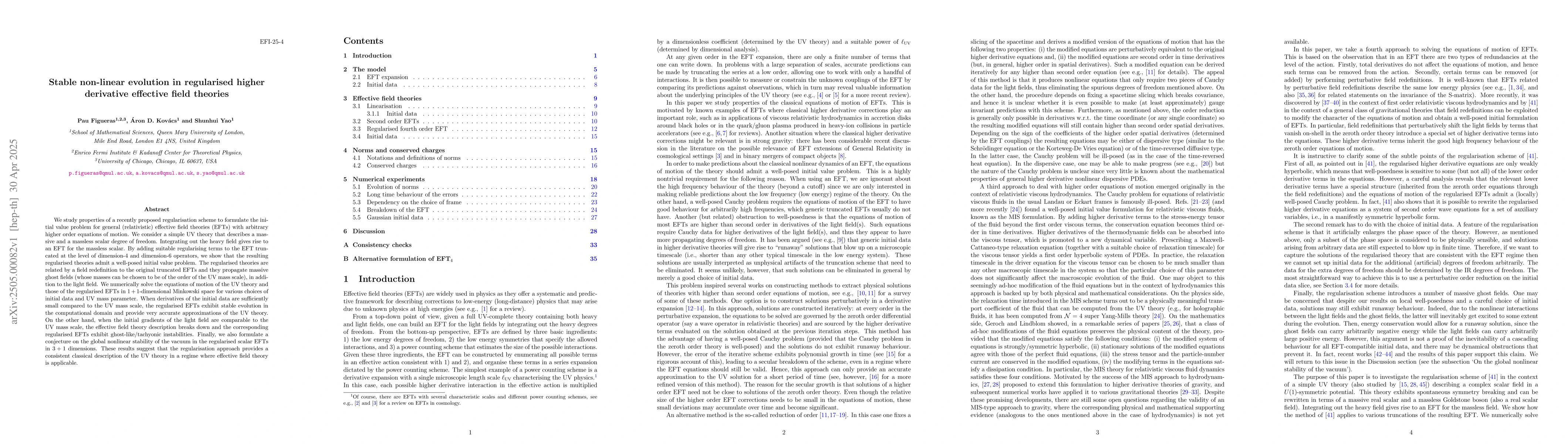 Thumbnail for Stable non-linear evolution in regularised higher derivative effective
  field theories