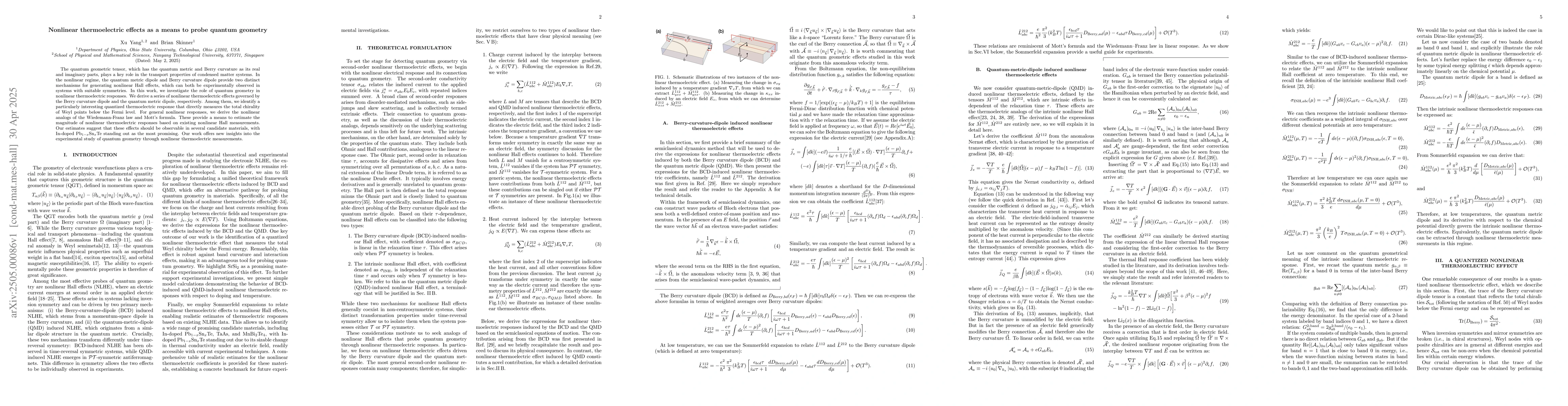 Thumbnail for Nonlinear thermoelectric effects as a means to probe quantum geometry