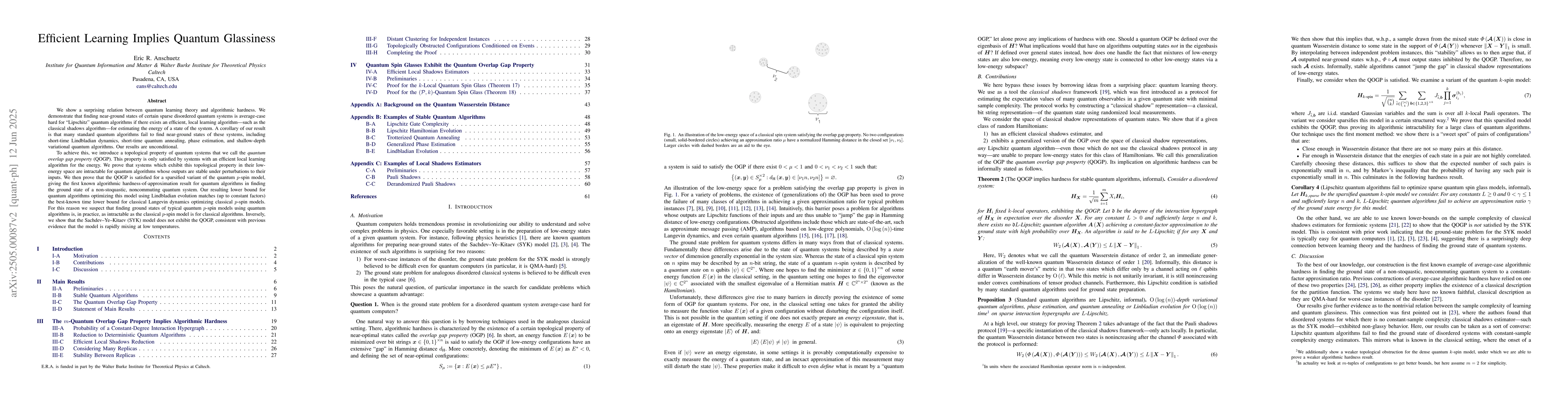 Thumbnail for Efficient Learning Implies Quantum Glassiness