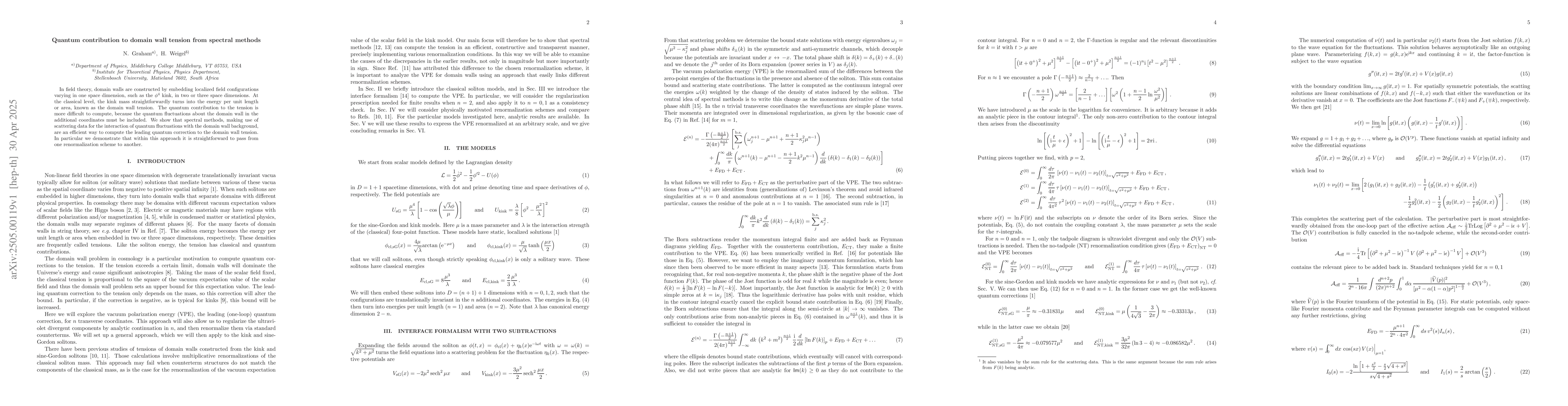 Thumbnail for Quantum contribution to domain wall tension from spectral methods