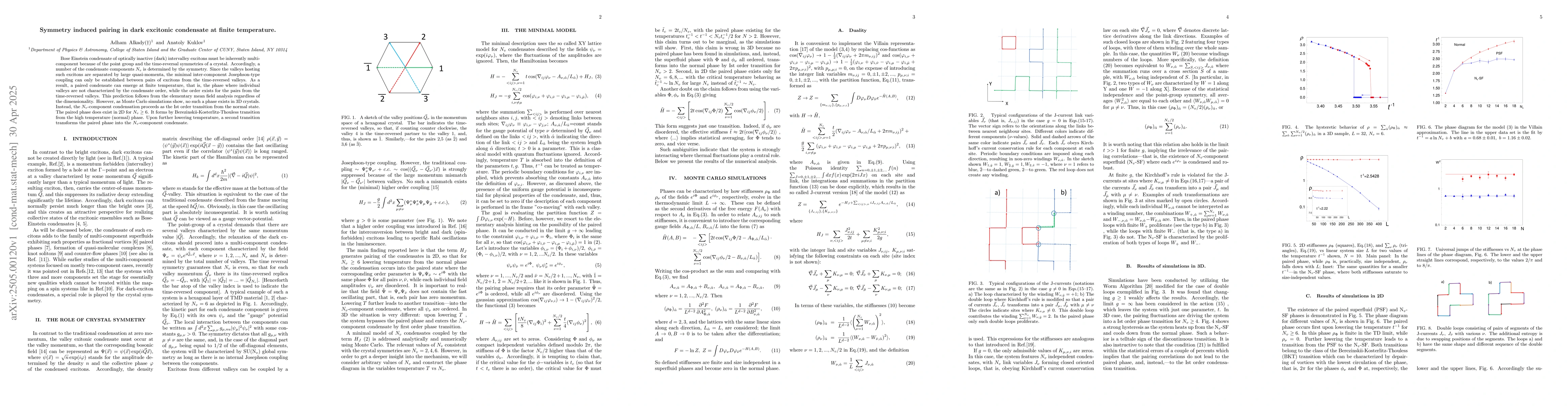 Thumbnail for Symmetry induced pairing in dark excitonic condensate at finite
  temperature