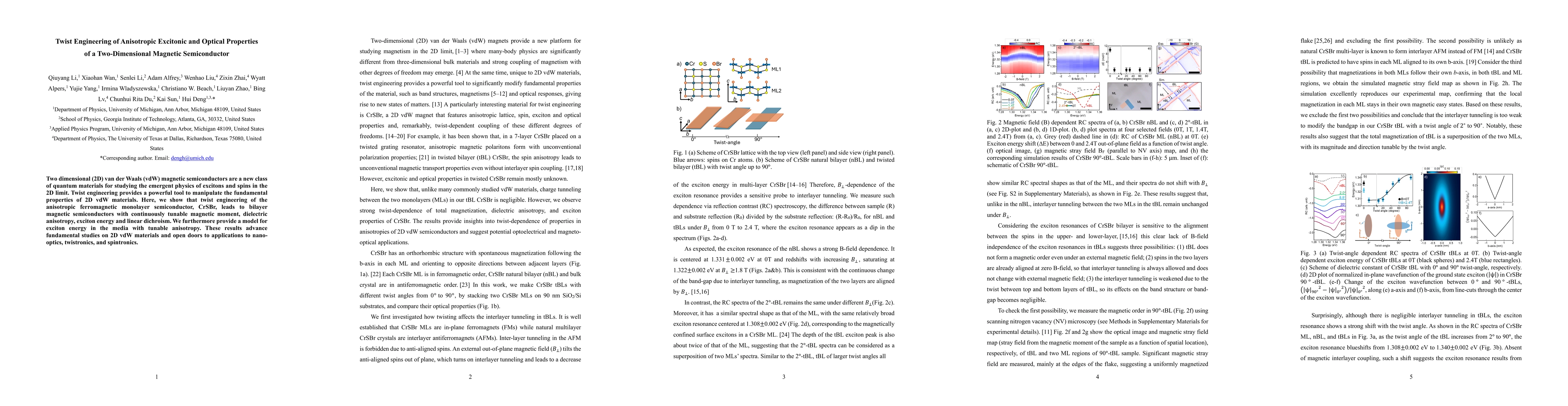 Thumbnail for Twist Engineering of Anisotropic Excitonic and Optical Properties of a
  Two-Dimensional Magnetic Semiconductor