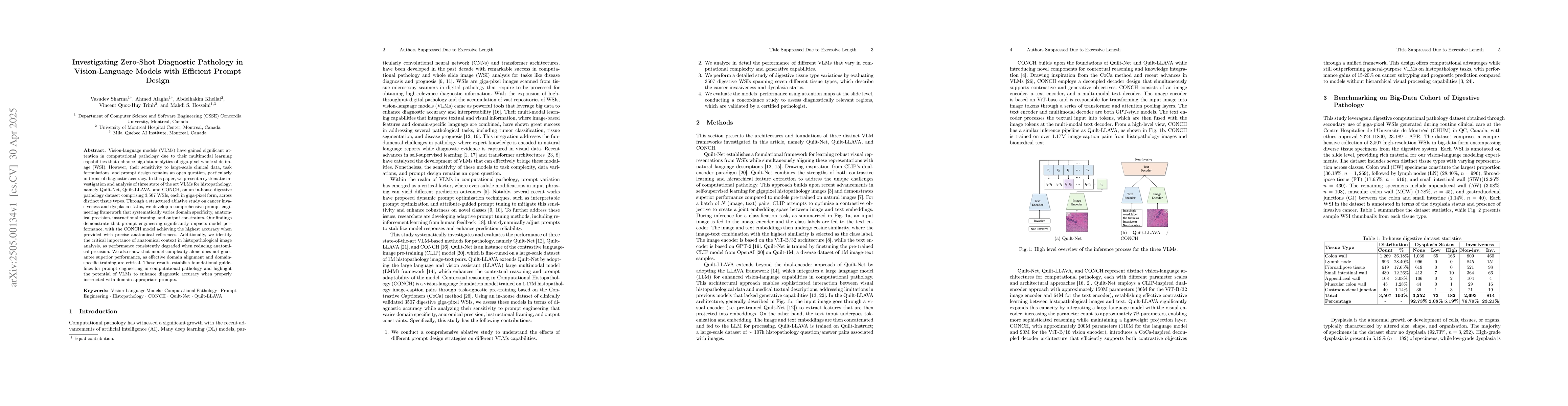 Thumbnail for Investigating Zero-Shot Diagnostic Pathology in Vision-Language Models
  with Efficient Prompt Design