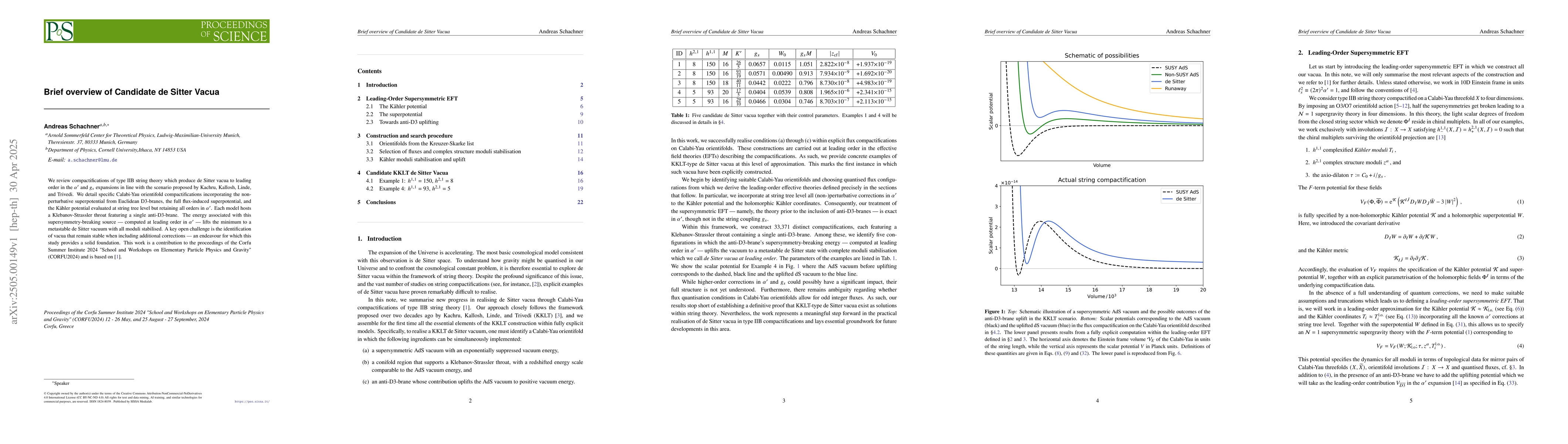 Thumbnail for Brief overview of Candidate de Sitter Vacua
