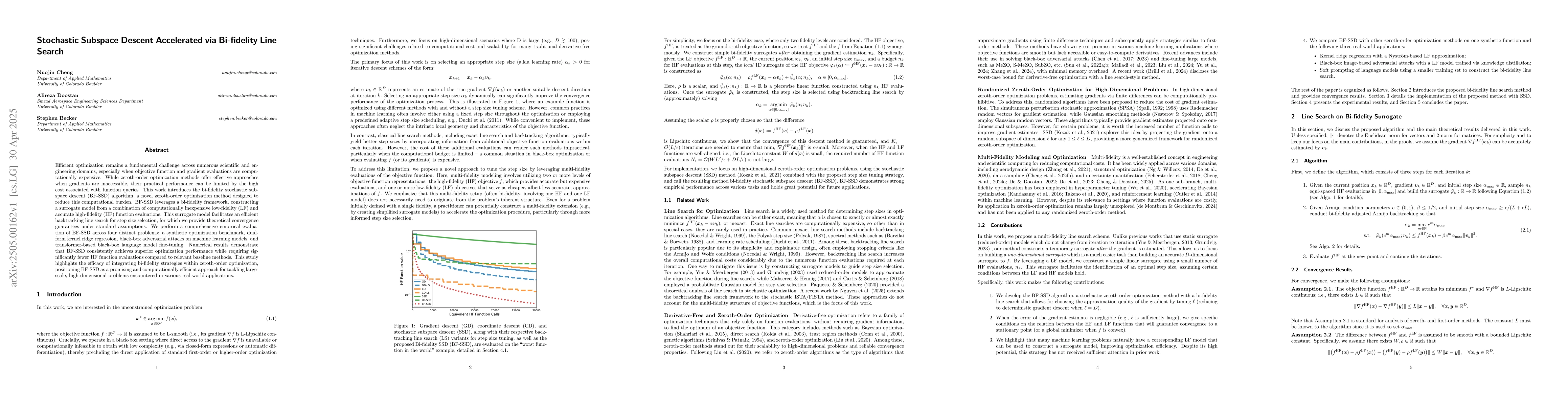 Thumbnail for Stochastic Subspace Descent Accelerated via Bi-fidelity Line Search