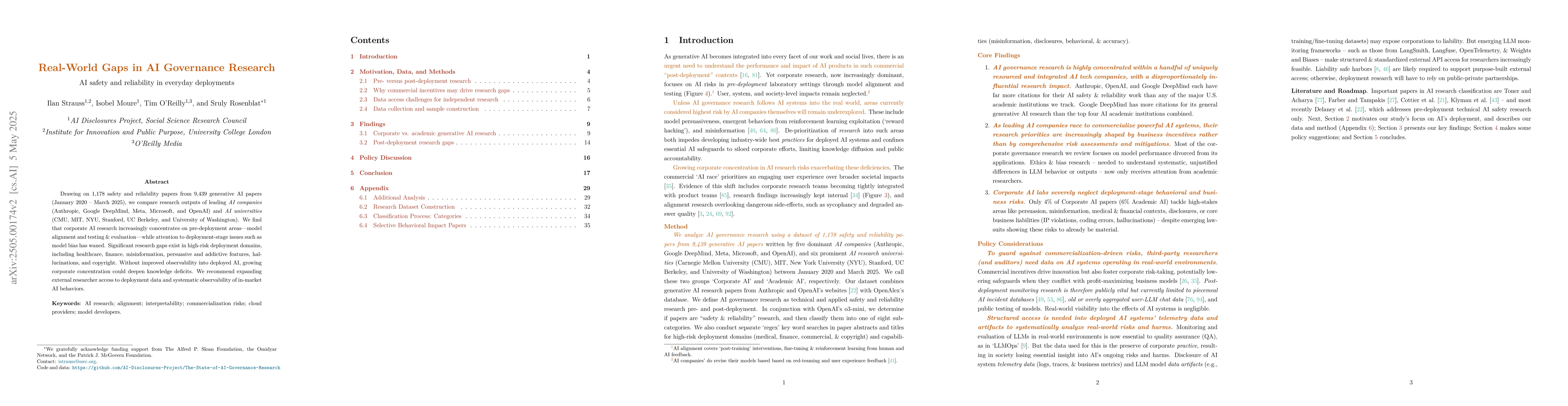 Thumbnail for Real-World Gaps in AI Governance Research