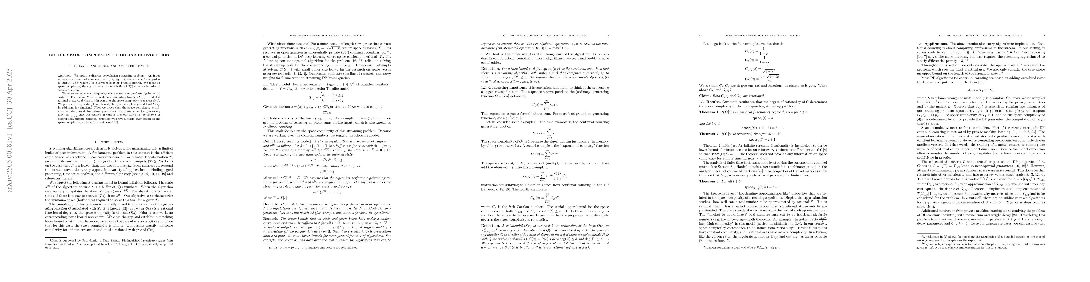 Thumbnail for On the Space Complexity of Online Convolution