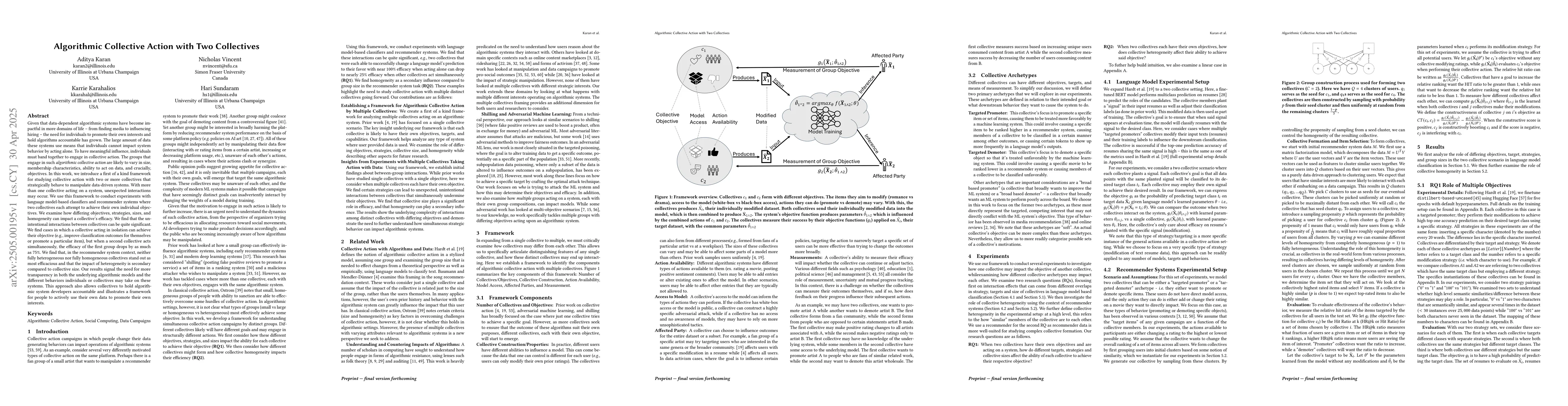Thumbnail for Algorithmic Collective Action with Two Collectives