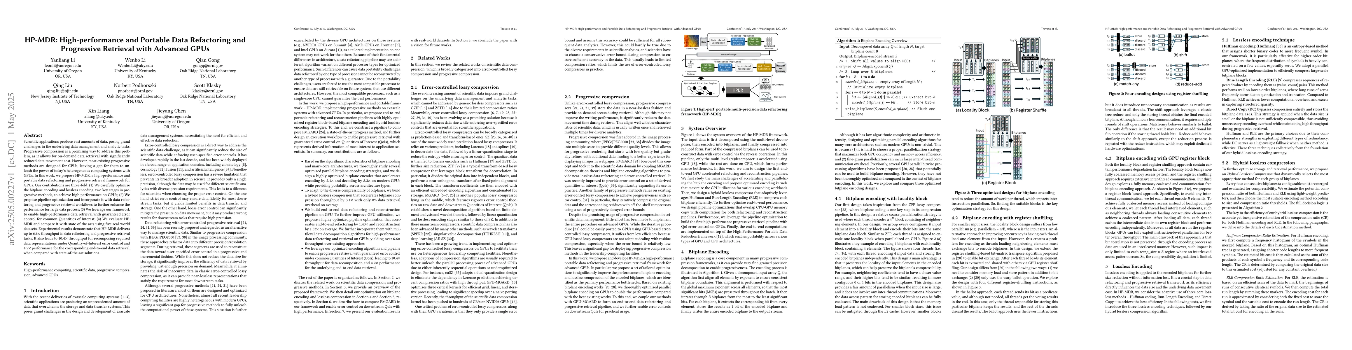 Thumbnail for HP-MDR: High-performance and Portable Data Refactoring and Progressive
  Retrieval with Advanced GPUs