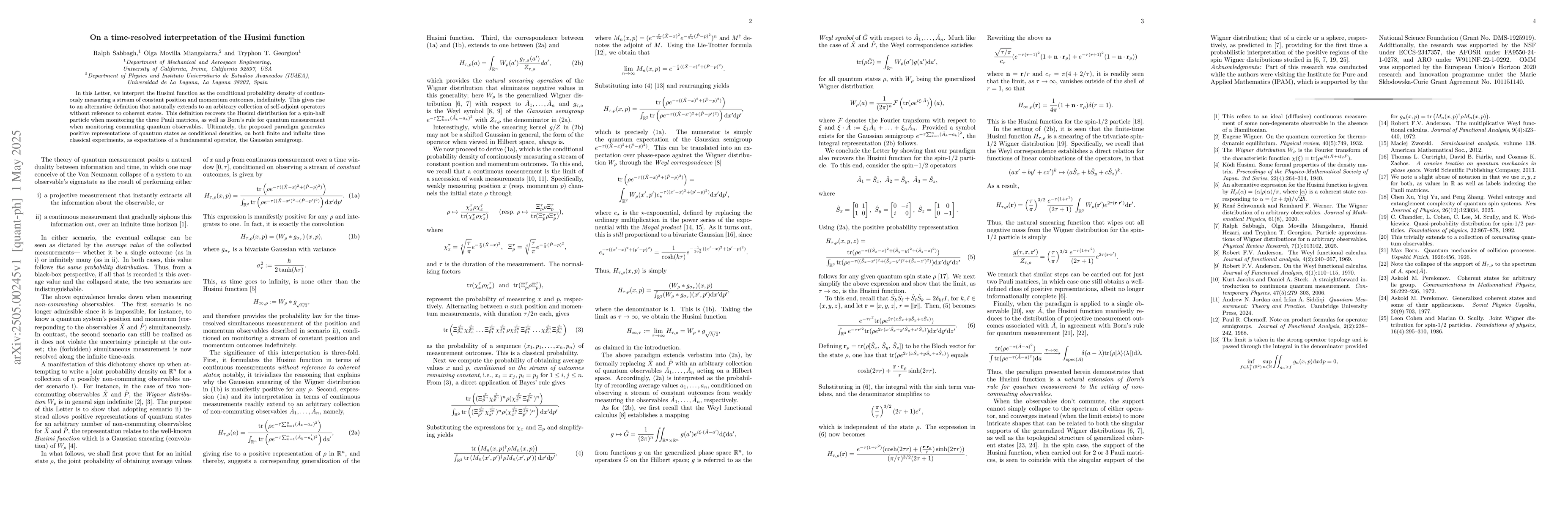 Thumbnail for On a time-resolved interpretation of the Husimi function