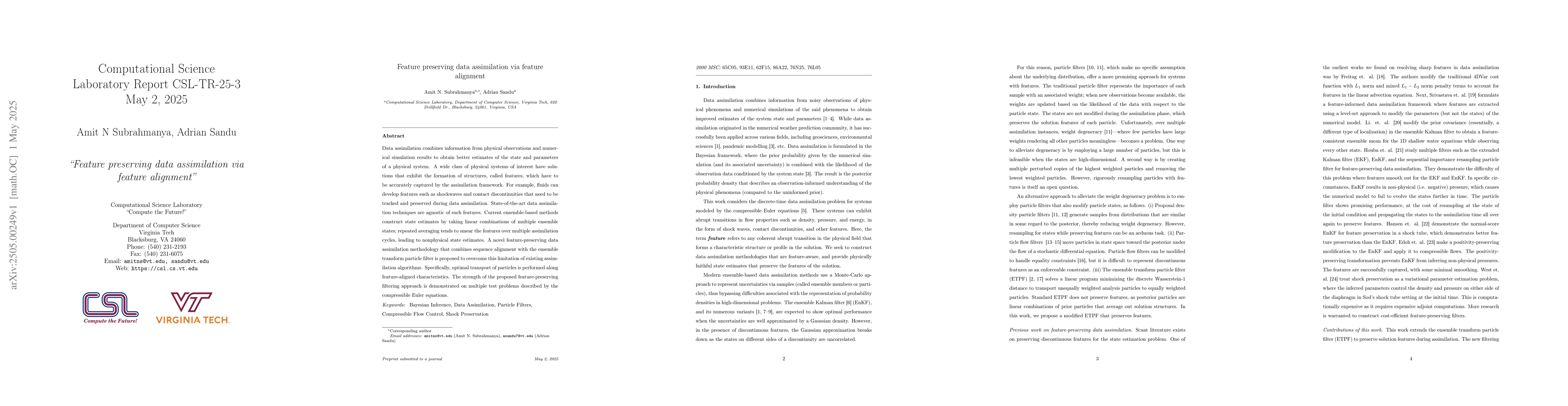 Thumbnail for Feature preserving data assimilation via feature alignment