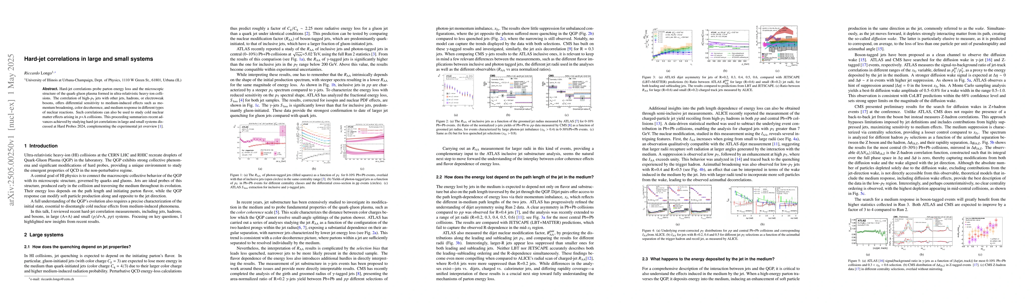 Thumbnail for Hard-jet correlations in large and small systems