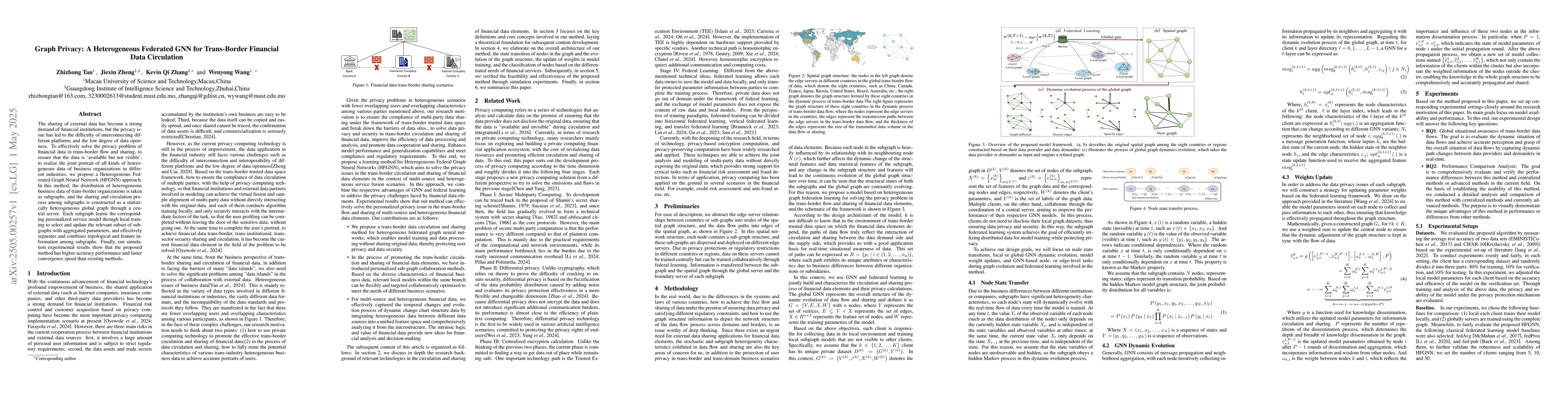 Thumbnail for Graph Privacy: A Heterogeneous Federated GNN for Trans-Border Financial
  Data Circulation