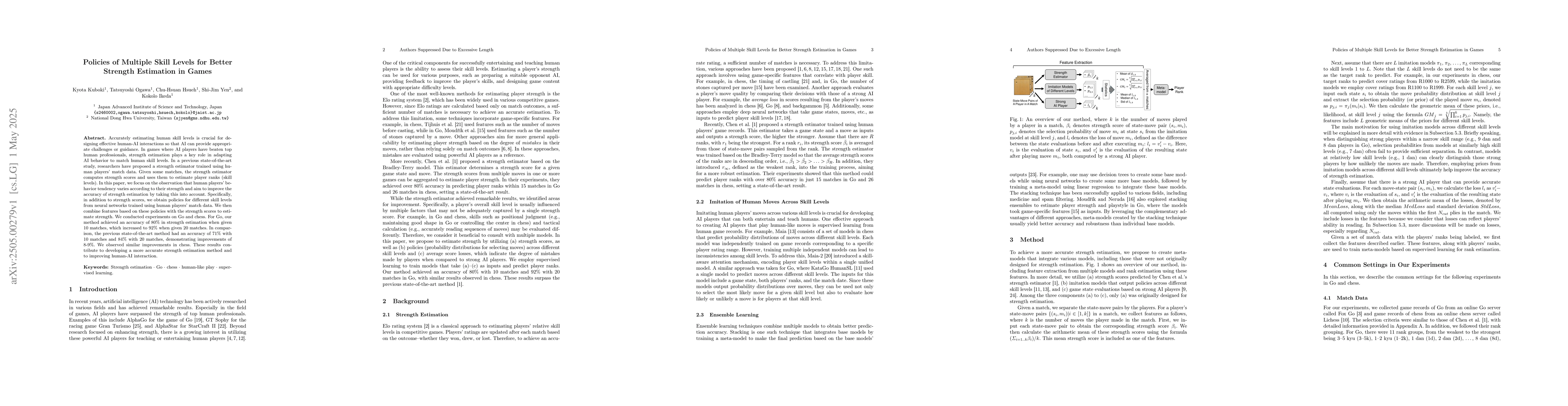 Thumbnail for Policies of Multiple Skill Levels for Better Strength Estimation in
  Games
