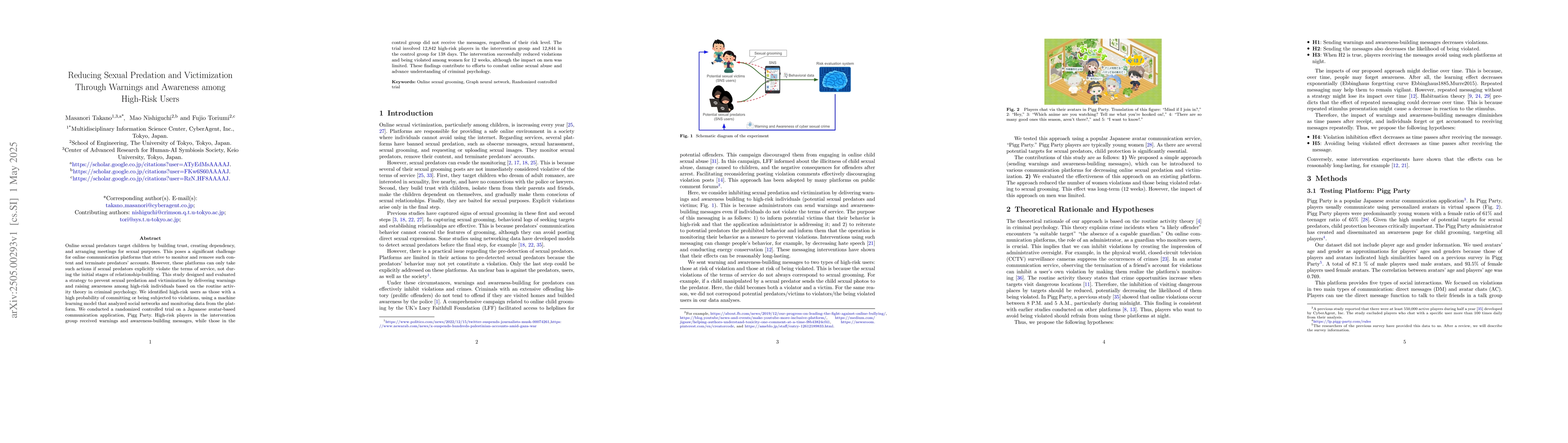 Thumbnail for Reducing Sexual Predation and Victimization Through Warnings and
  Awareness among High-Risk Users
