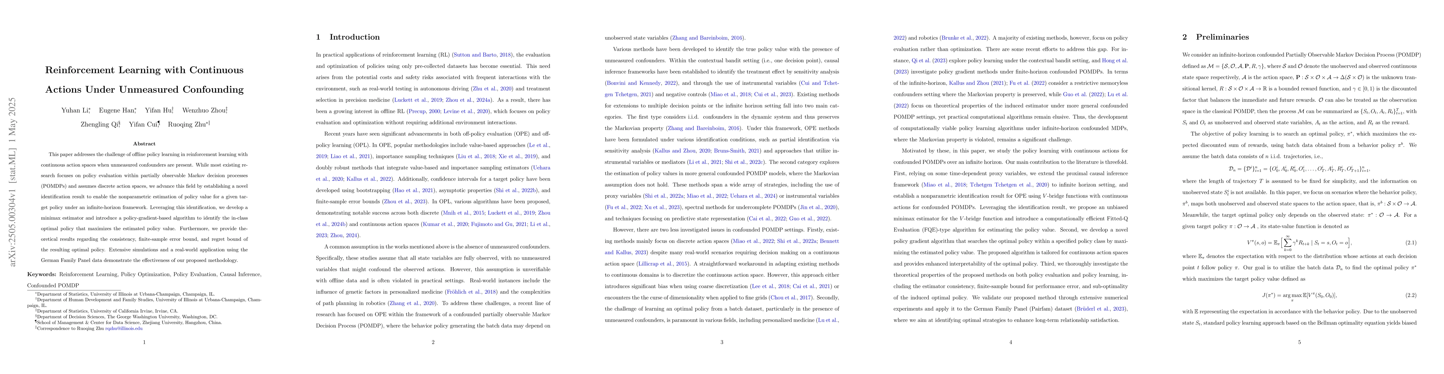 Thumbnail for Reinforcement Learning with Continuous Actions Under Unmeasured
  Confounding