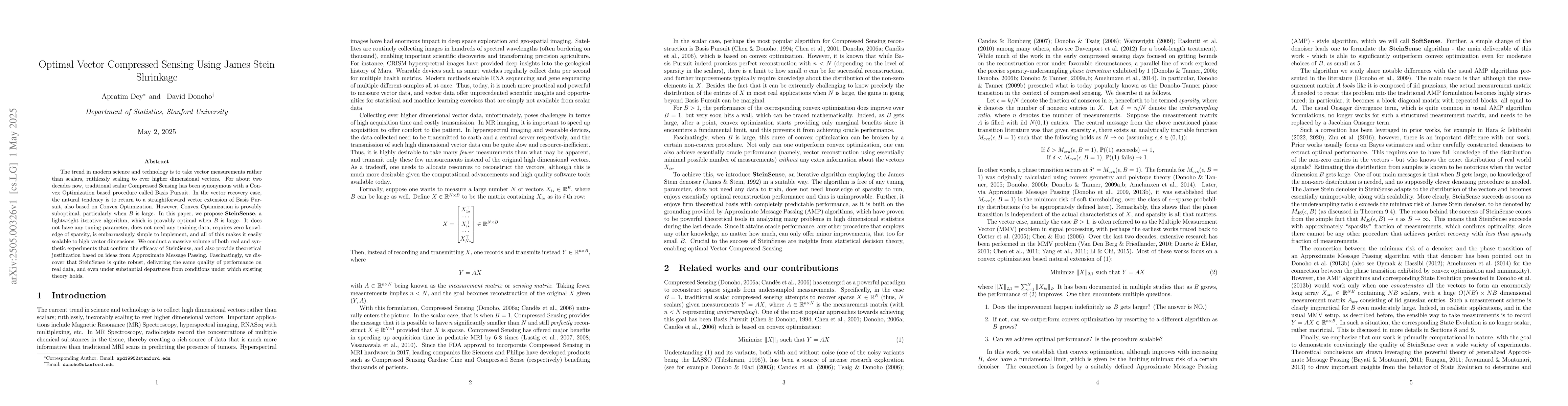 Thumbnail for Optimal Vector Compressed Sensing Using James Stein Shrinkage