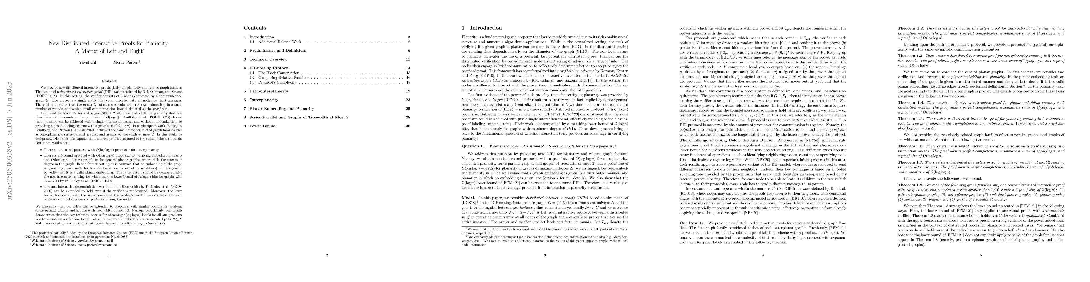 Thumbnail for New Distributed Interactive Proofs for Planarity: A Matter of Left and
  Right