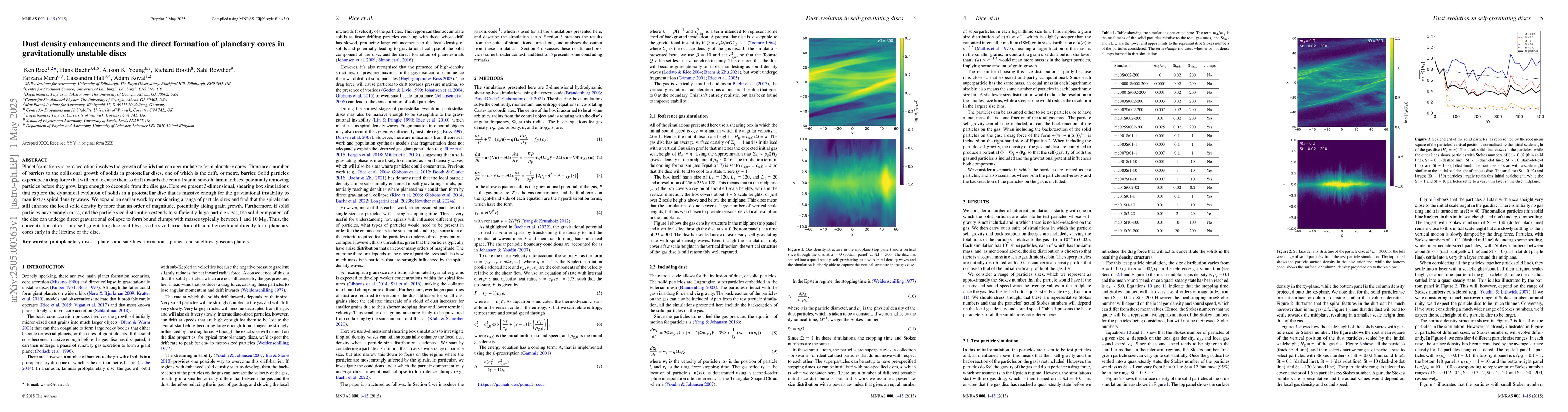 Thumbnail for Dust density enhancements and the direct formation of planetary cores in
  gravitationally unstable discs