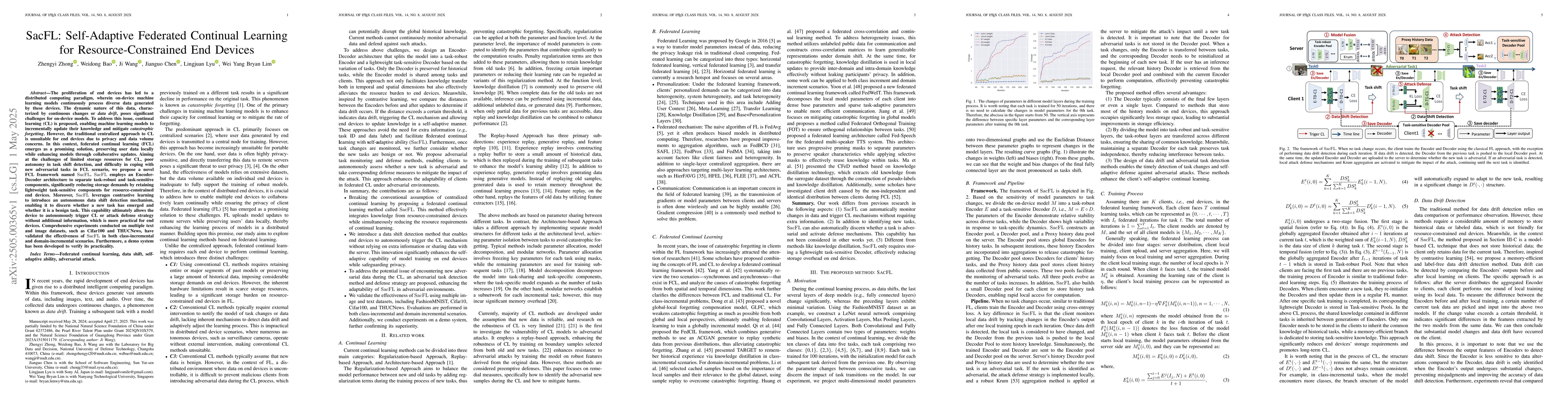 Thumbnail for SacFL: Self-Adaptive Federated Continual Learning for
  Resource-Constrained End Devices