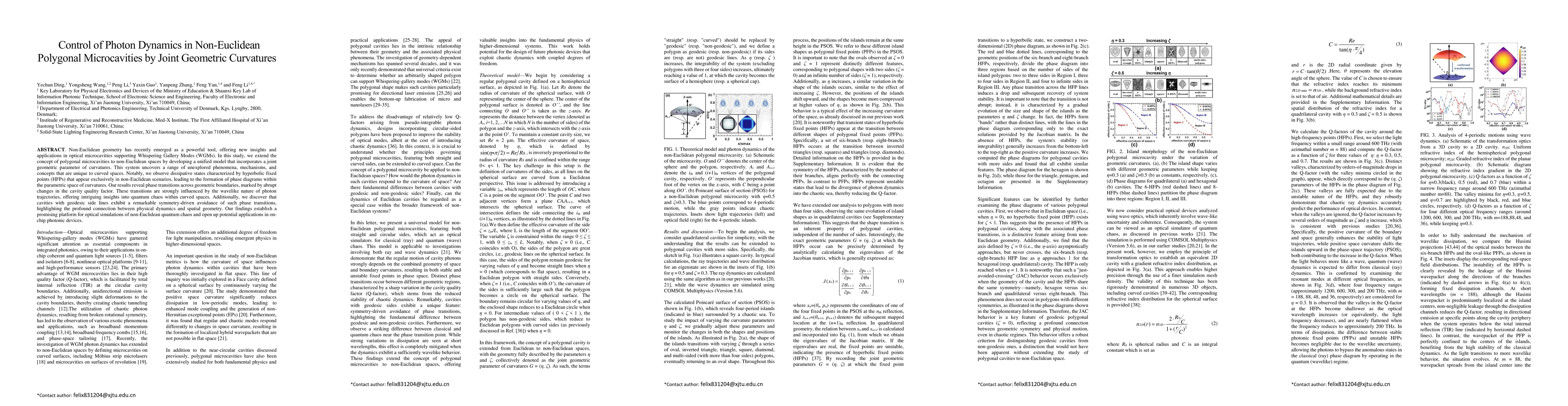 Thumbnail for Control of Photon Dynamics in Non-Euclidean Polygonal Microcavities by
  Joint Geometric Curvatures
