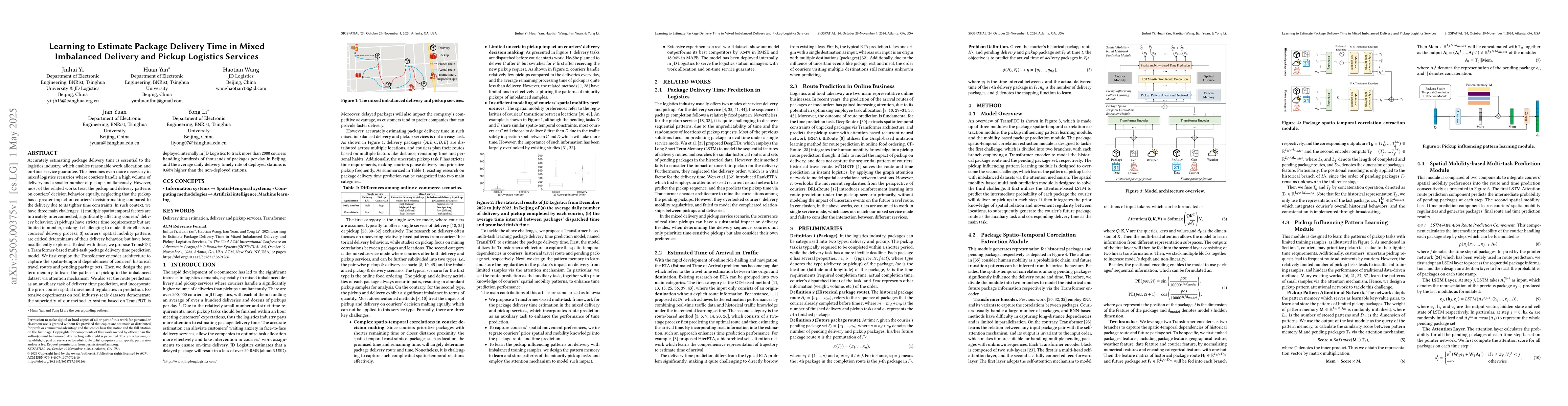Thumbnail for Learning to Estimate Package Delivery Time in Mixed Imbalanced Delivery
  and Pickup Logistics Services