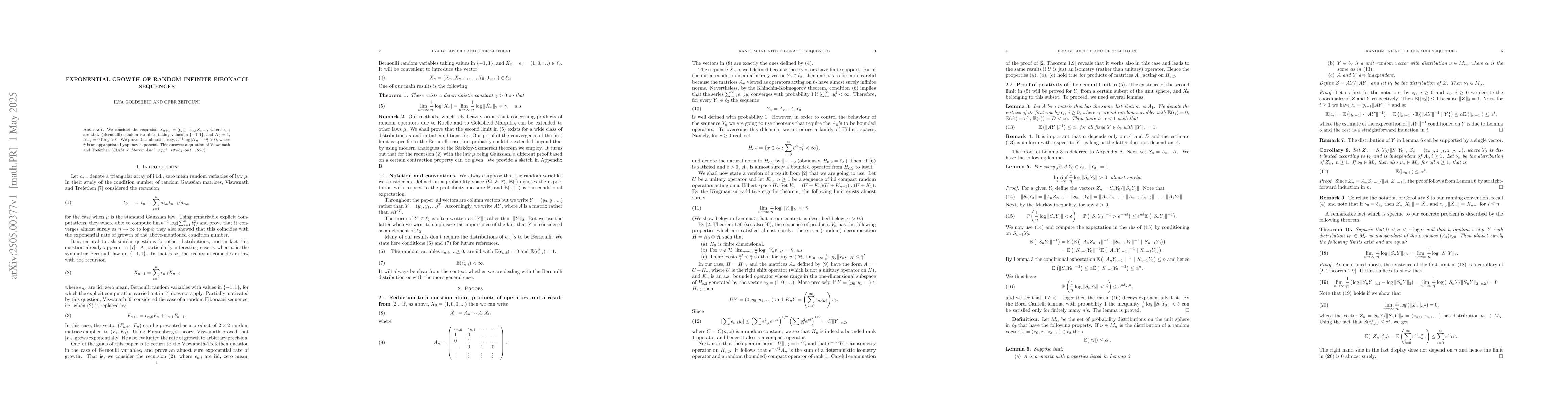 Thumbnail for Exponential growth of random infinite Fibonacci sequences
