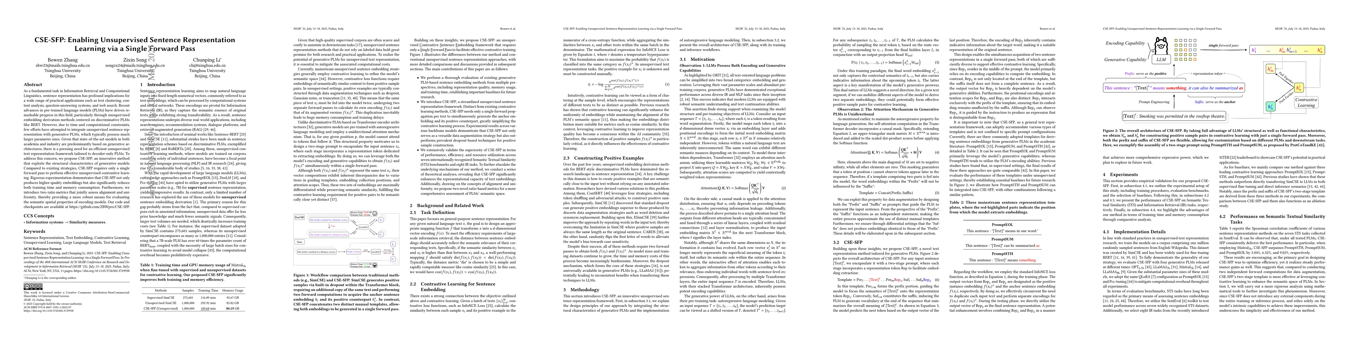 Thumbnail for CSE-SFP: Enabling Unsupervised Sentence Representation Learning via a
  Single Forward Pass