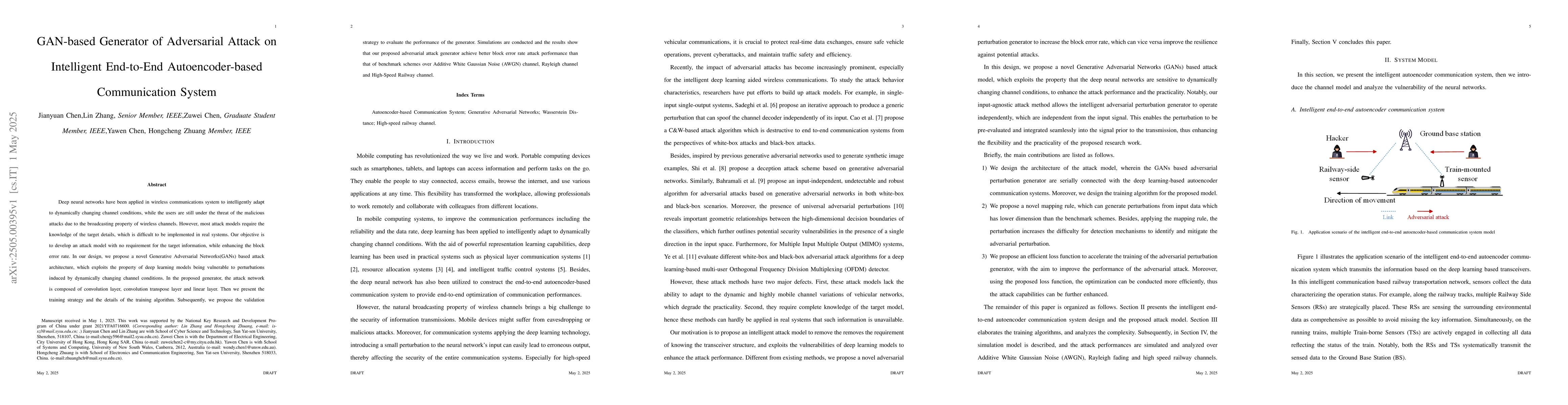 Thumbnail for GAN-based Generator of Adversarial Attack on Intelligent End-to-End
  Autoencoder-based Communication System